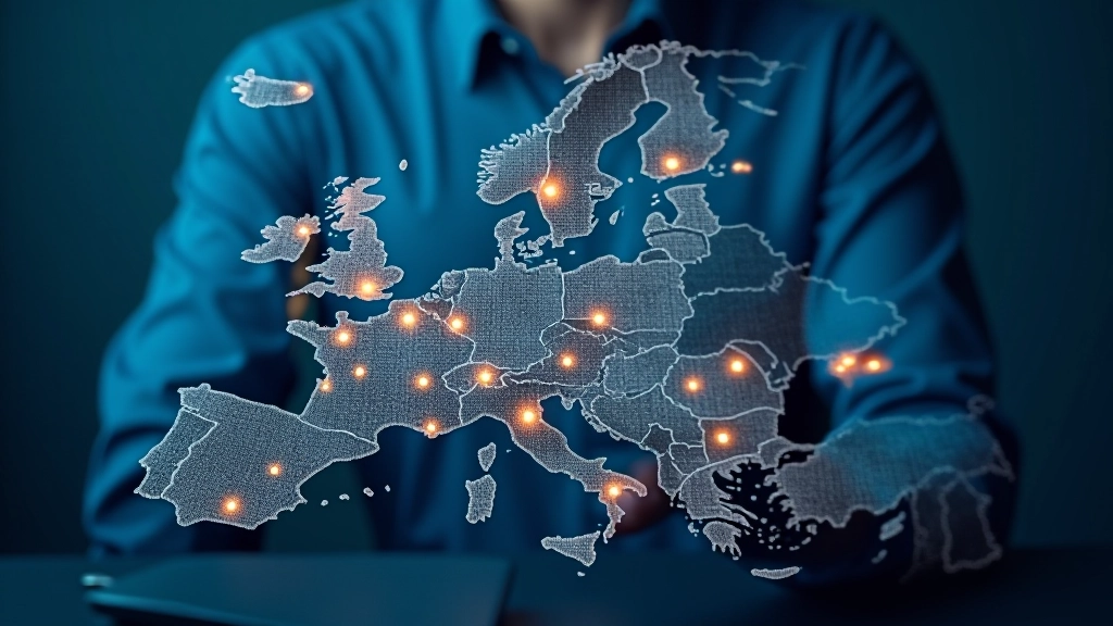 Europäische Landkarte mit Nearshoring-Standorten hervorgehoben, Logistik-Hubs in Osteuropa