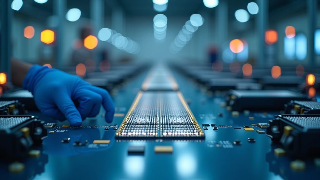 Modernes Halbleiter-Fertigungswerk mit fortschrittlicher Produktionstechnologie und Automatisierung